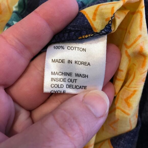 Tracy Negoshian Abby Pineapple Stripes navy yellow tunic top size Medium NWT - Picture 9 of 13